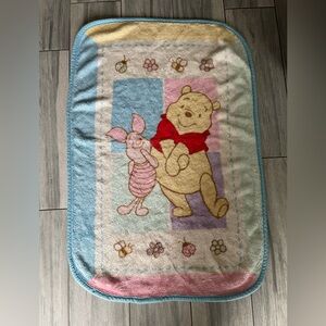 VTG Disney Winnie The Pooh Piglet 28" x 42" Plush Baby Blanket Fleece Lovey